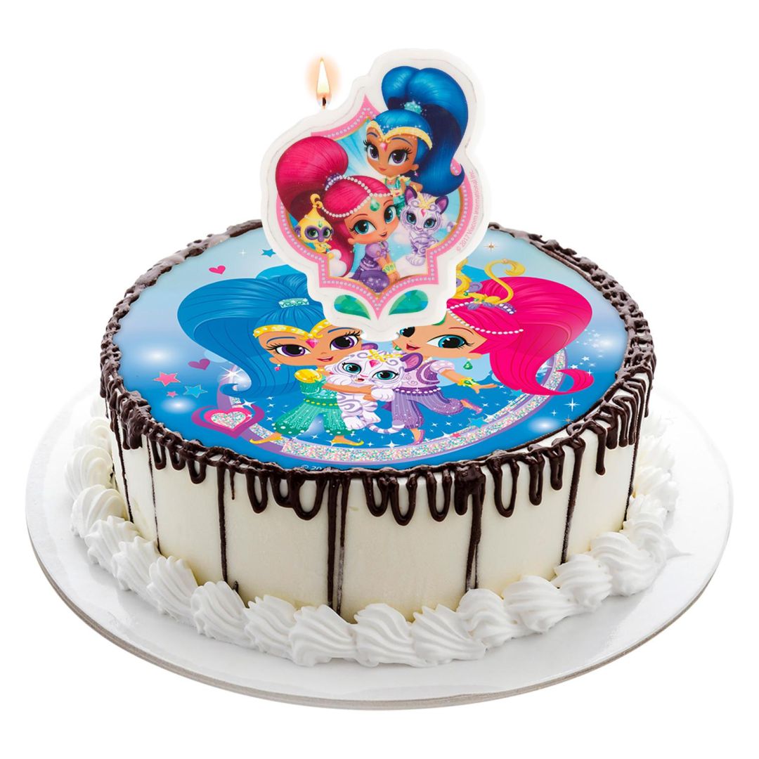 Tortová sviečka Shimmer & Shine 2D