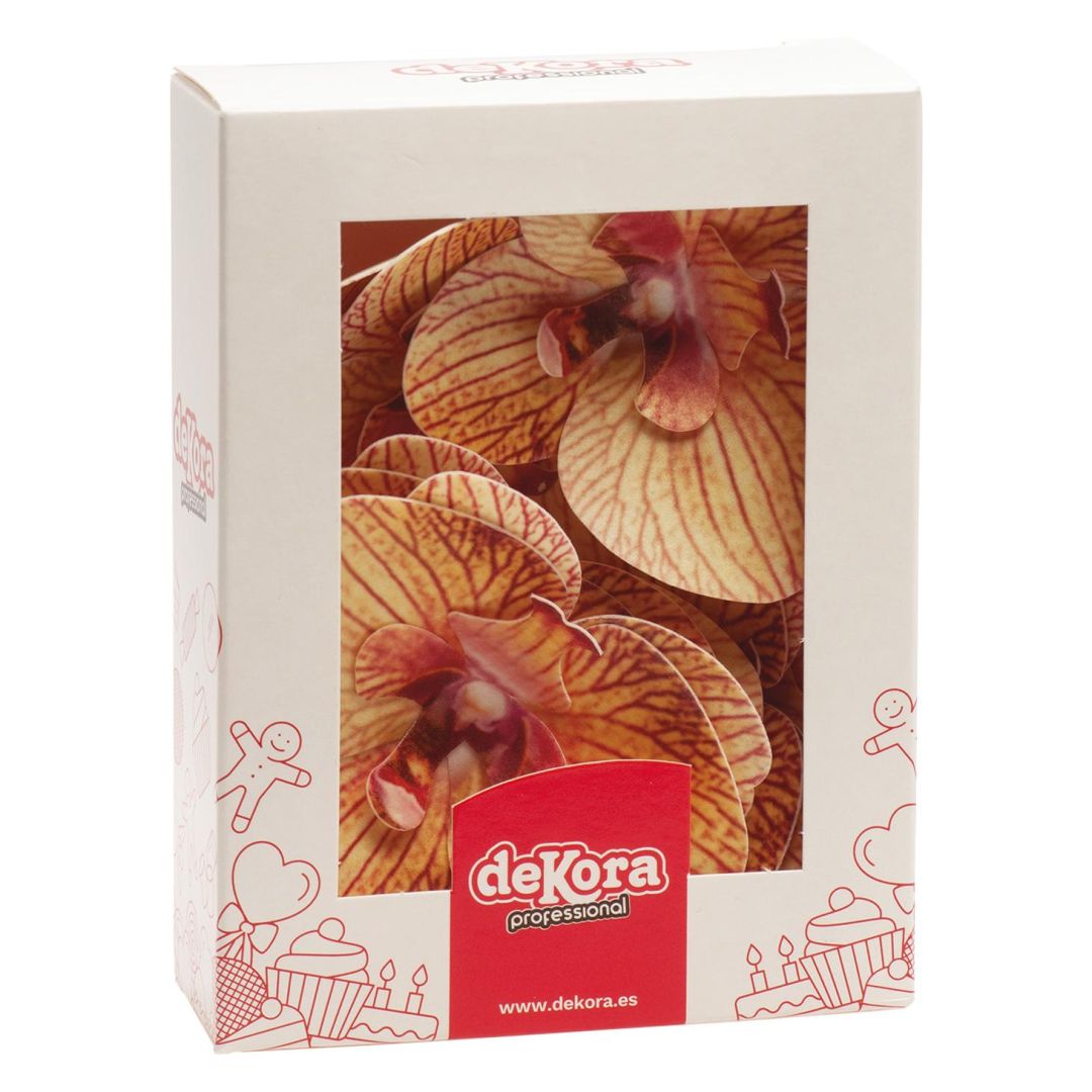 Oblátková orchidea oranžová - 10ks