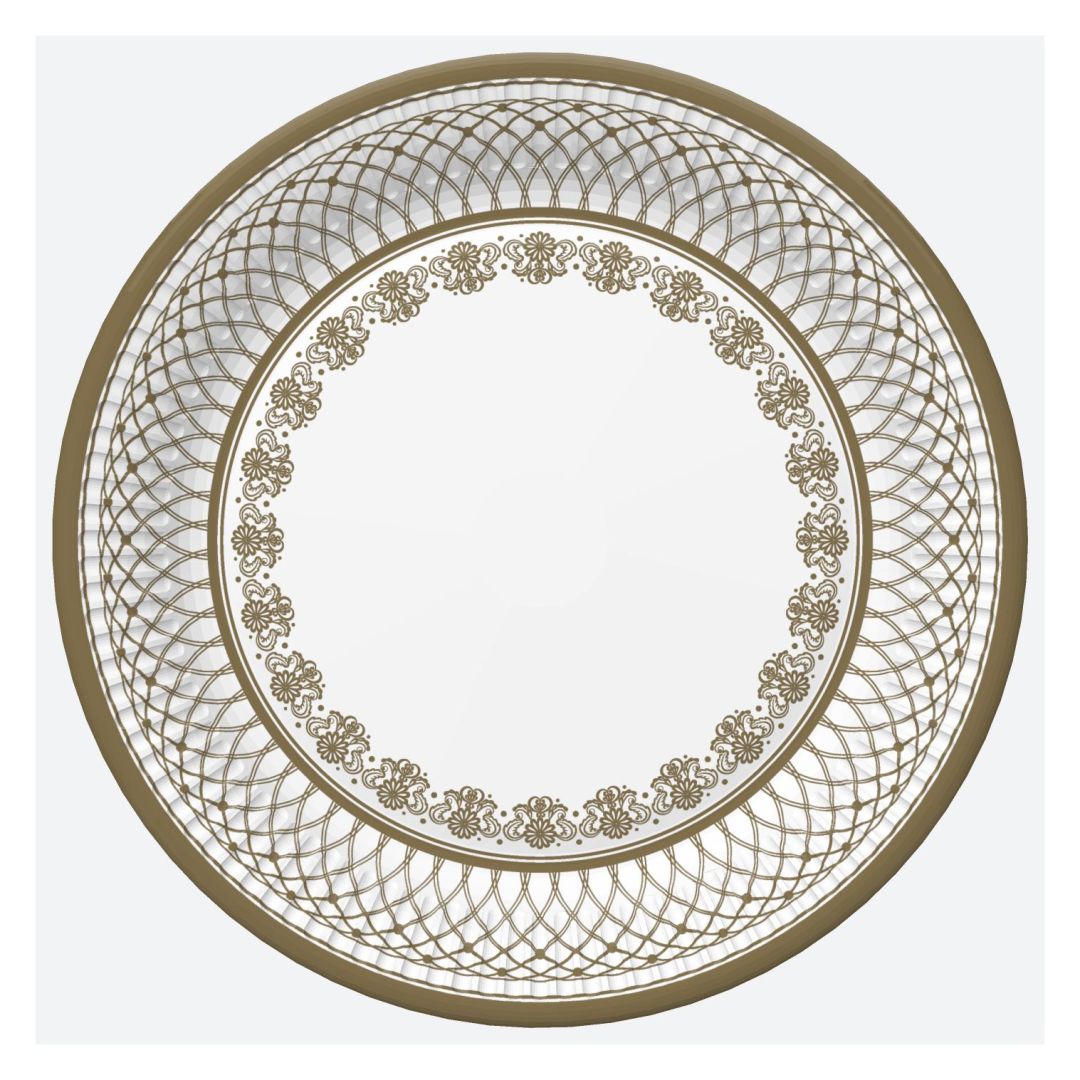 Papierové taniere Zlatý ornament 22,7cm