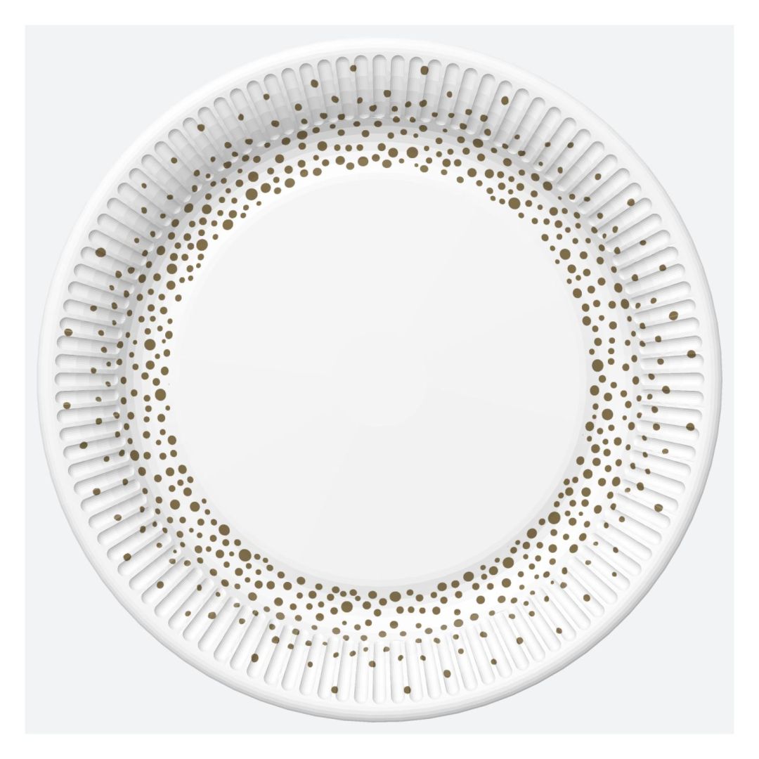 Papierové taniere Zlaté bodky 22,7cm