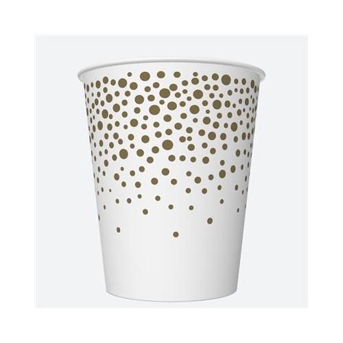 Papierové poháre Zlaté bodky 250ml