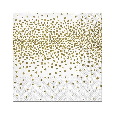 Papierové servítky - Zlaté konfety, 33x33cm