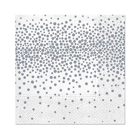 Papierové servítky - Strieborné konfety, 33x33cm