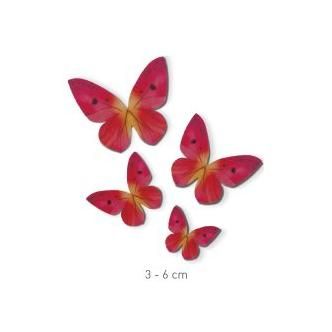 Sada oblátkových motýľov ružová, 3-6cm