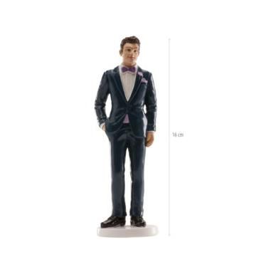 Ženích v modrom obleku 16cm