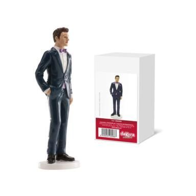 Ženích v modrom obleku 16cm