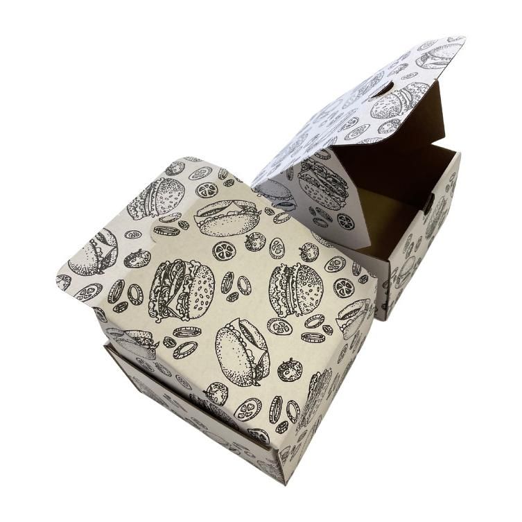 Krabica na hamburger - biela farba - 15x15x9 cm (50ks)