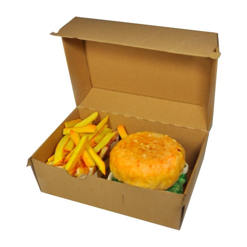 Krabica na hamburger + hranolky - hnedá farba -19x13x11 cm (50ks)