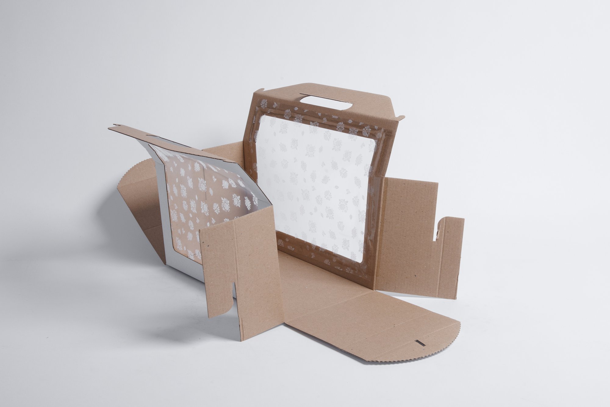 Krabica na zákusky s okienkom 30x15x16 cm - s uškom
