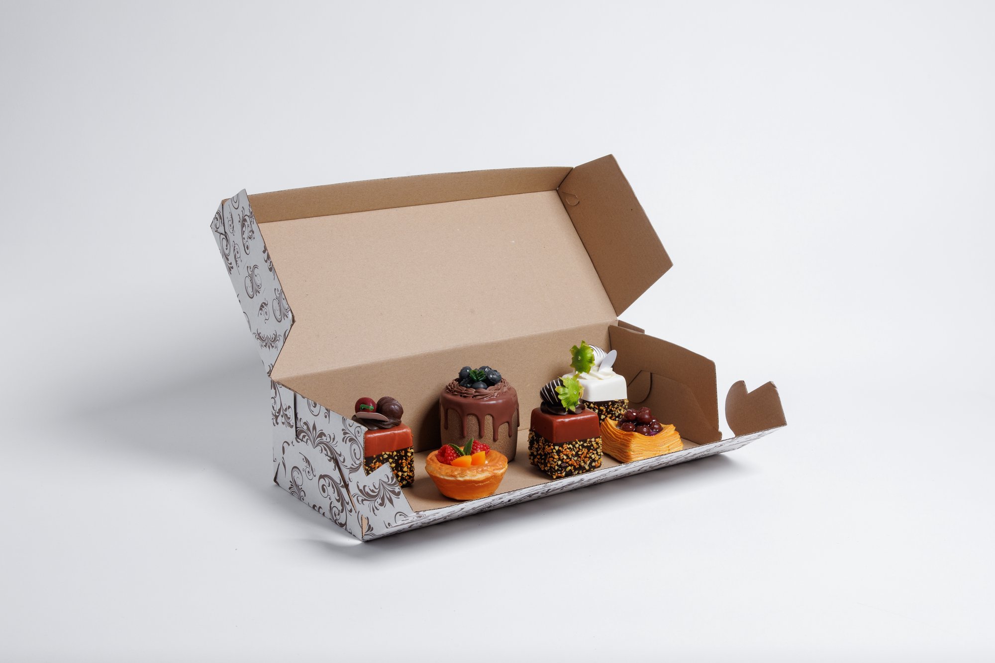 Zákusková krabica 40x16,5x10 cm ( REOK ) - biela, s potlačou