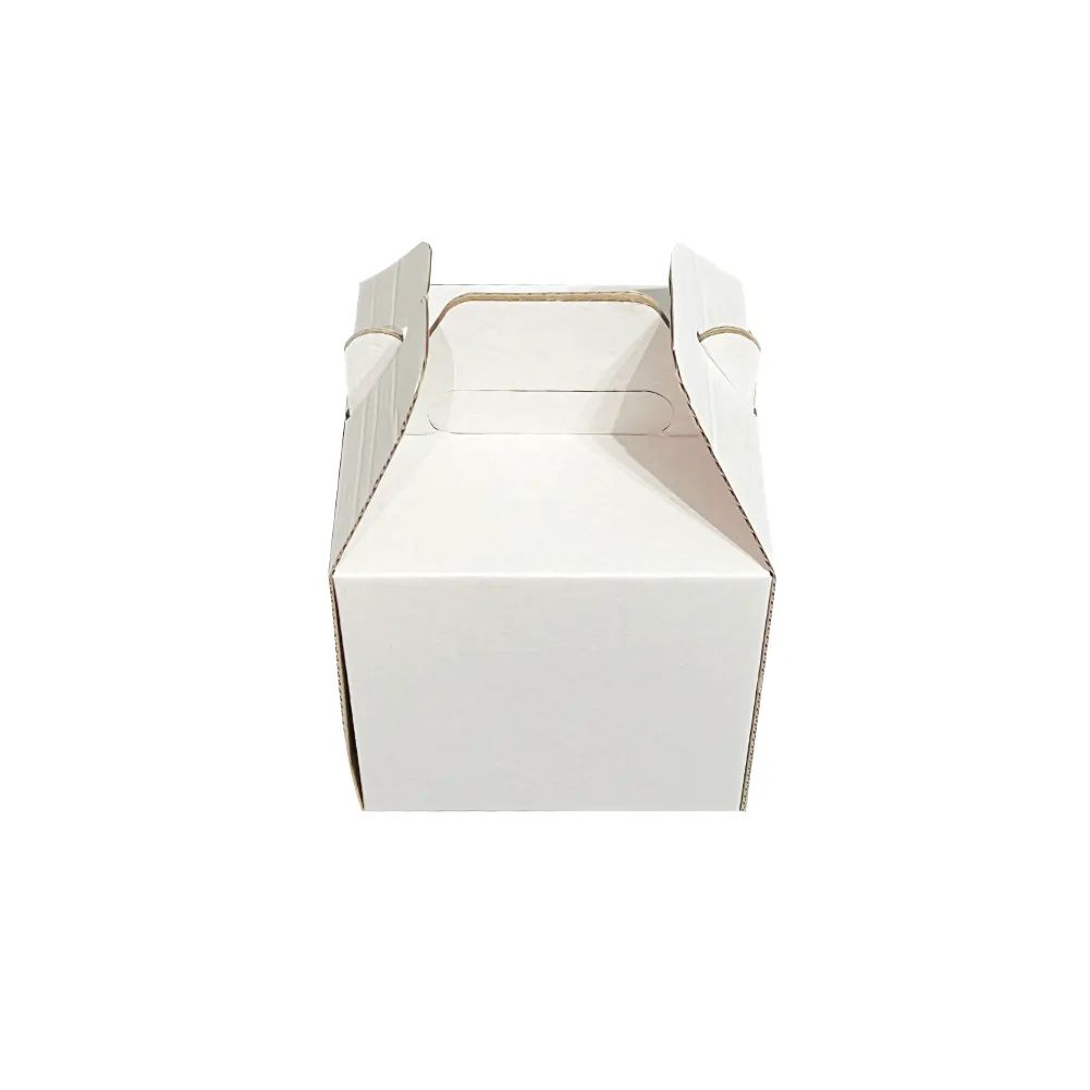 Zákusková krabica s uškom 12x12x12 cm - biela, bez potlače