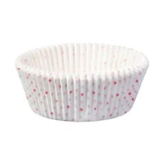 Košíčky na muffiny biele s ružovými bodkami Košíčky na muffiny biele s ružovými bodkami