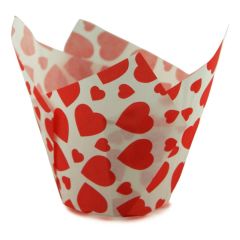 Košíčky na muffiny tulipánové so srdiečkami