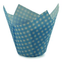 Košíčky na muffiny tulipánové belasé štvorčekové