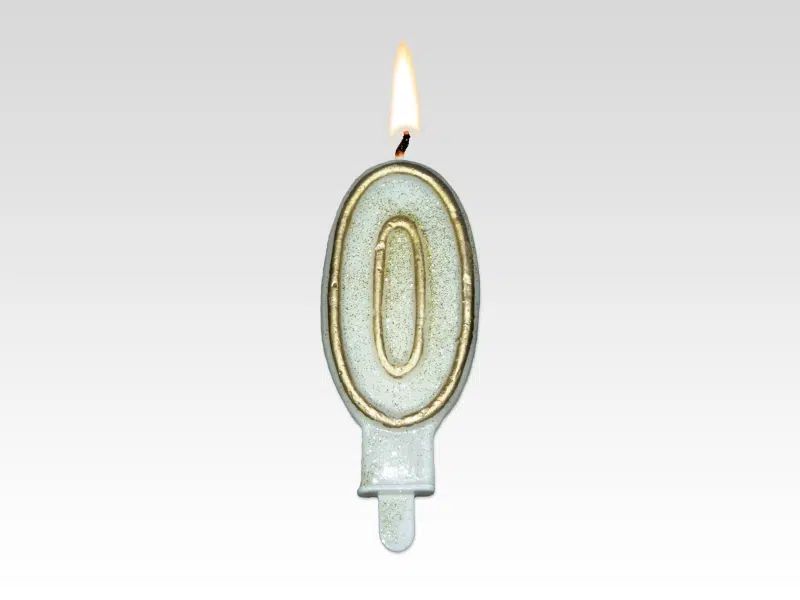 Tortové sviečky čísla so zlatým okrajom Tortové sviečky čísla so zlatým okrajom