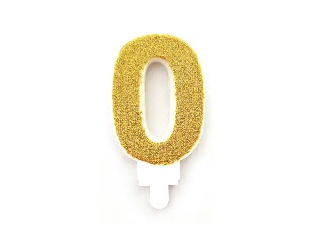 Tortové sviečky čísla so zlatými trblietkami Tortové sviečky čísla so zlatými trblietkami