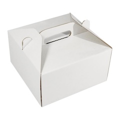 Zákuskové krabice s uškom - 22x22x12 cm - Biela