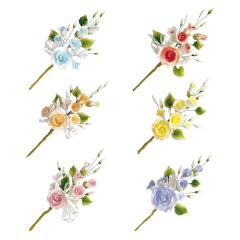 Zápichy kytičky s ružami rôznofarebné Zápichy kytičky s ružami rôznofarebné