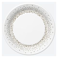 Papierové taniere Zlaté bodky 22,7cm
