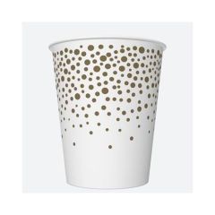 Papierové poháre Zlaté bodky 250ml