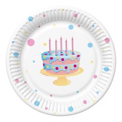 Papierové taniere Narodeninová torta 22,7cm