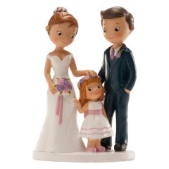 Svadobná figúrka Mladomanželia s dcérkou Svadobná figúrka Mladomanželia s dcérkou