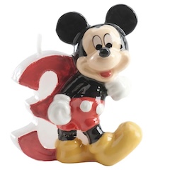 Tortové sviečky čísla - Mickey - Trojka