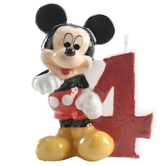Tortové sviečky čísla - Mickey - Štvorka