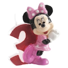 Tortové sviečky čísla - Minnie - Trojka