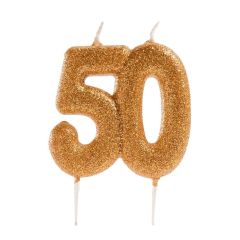 Tortová sviečka 50. zlatá