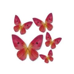 Sada oblátkových motýľov ružová, 3-6cm Sada oblátkových motýľov ružová, 3-6cm