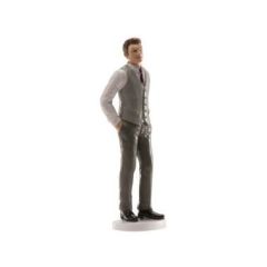 Ženích v sivej veste 16cm