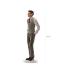 Ženích v sivej veste 16cm