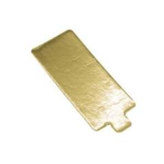 Podložky pod zákusky zlatá - obdĺžnik s uškom 12,5x5,5 cm (200ks)