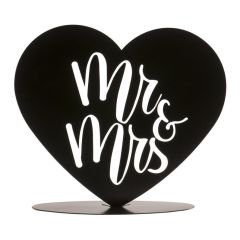 Svadobná figúrka kovové srdce Mr&Mrs