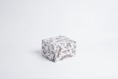 Zákusková krabica 15x15x10 cm - biela, s potlačou