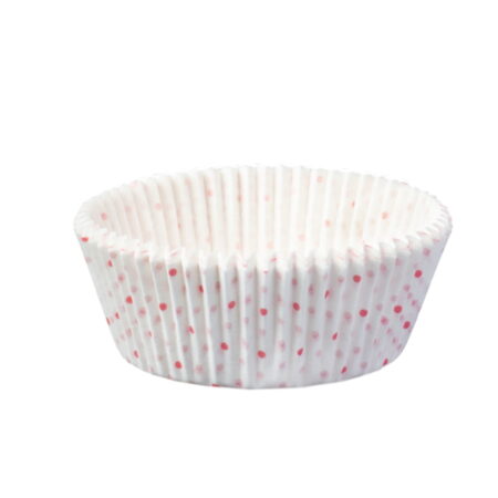 Košíčky na muffiny biele s ružovými bodkami