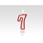 Tortové sviečky čísla s červeným okrajom 1