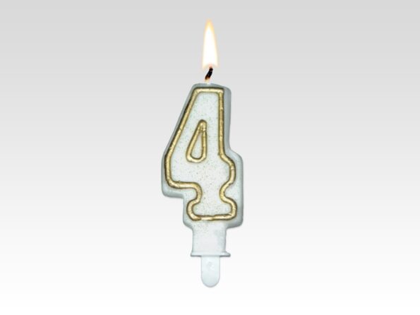 Tortové sviečky čísla so zlatým okrajom 4