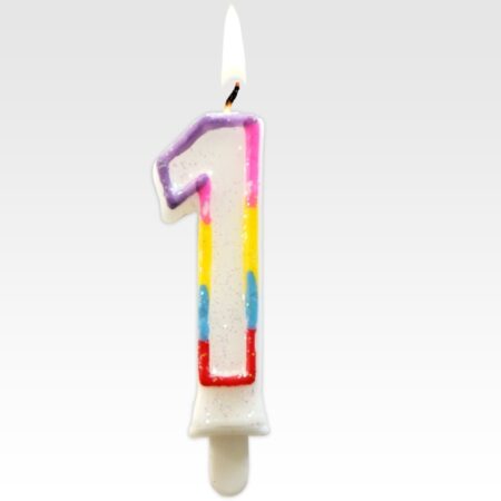 Tortové sviečky čísla s farebným okrajom 1