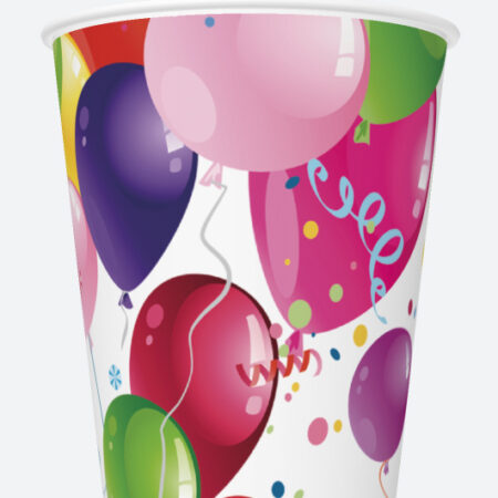 Papierové poháre Balóny s konfetami 250ml
