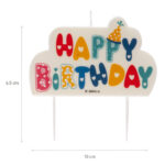 Tortová sviečka farebné Happy Birthday 2D
