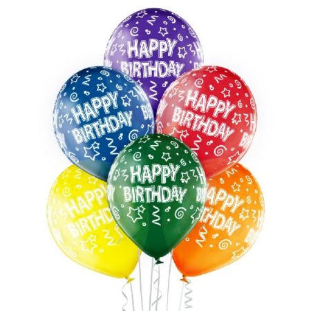 Balóny Happy Birthday farebné