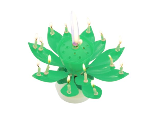Hrajúca sviečka Zelený lotos 2