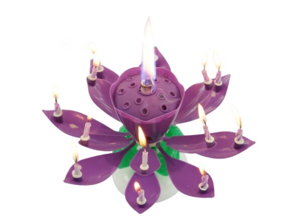 Hrajúca sviečka Fialový lotos