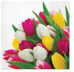Papierové servítky – Farebné tulipány