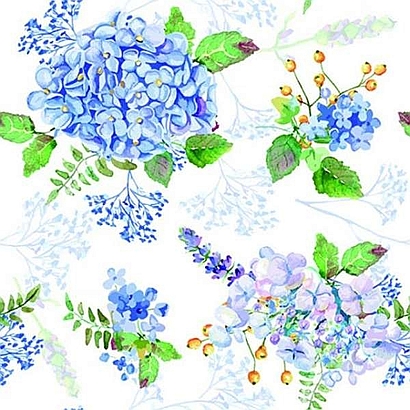 Papierové servítky s modrými kvetmi