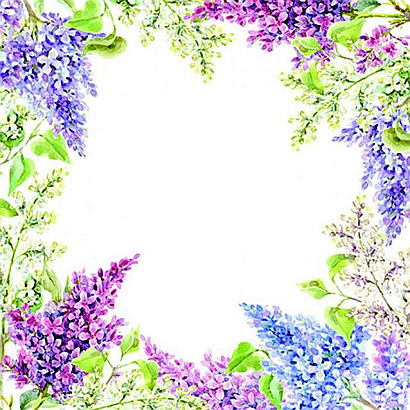 Papierové servítky-Orgován s modro-fialovými kvetmi