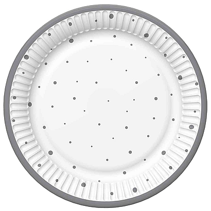 Papierový tanier – Strieborný ornament
