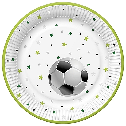 Malý papierový tanier s motívom futbalovej loptičky
